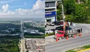 Avance cableado subterráneo en Boulevard Colosio de Cancún: Obra de alumbrado reporta 45% y modernizará 14 KM