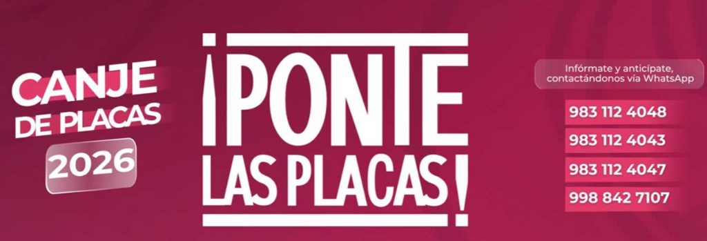 Canje de placas en Quintana Roo 2026: costos oficiales y plazos para el reemplacamiento 1 Canje de placas en Quintana Roo 2026: Estos son los costos oficiales y los plazos para realizar el trámite