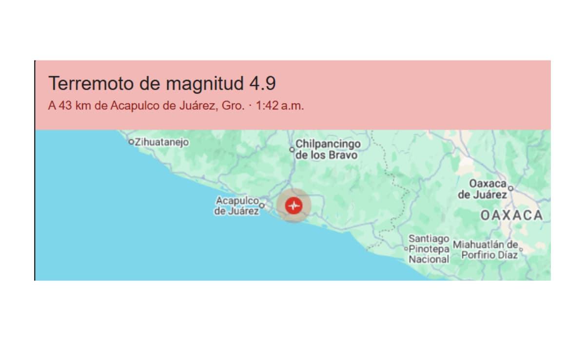 Sismo magnitud 5.0 que despertó a la costa chica de Guerrero