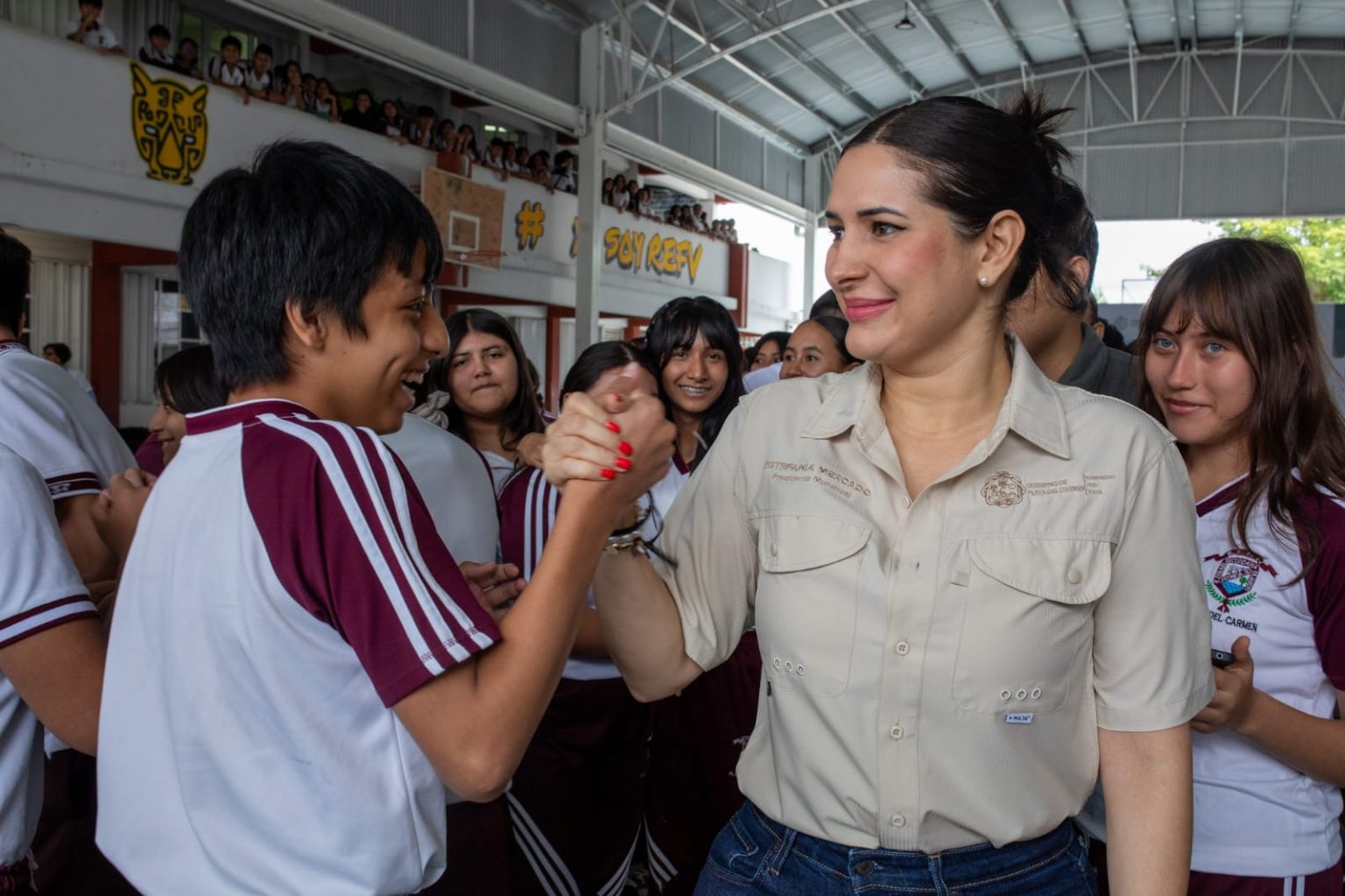Estefanía Mercado refuerza prevención educativa en Playa del Carmen
