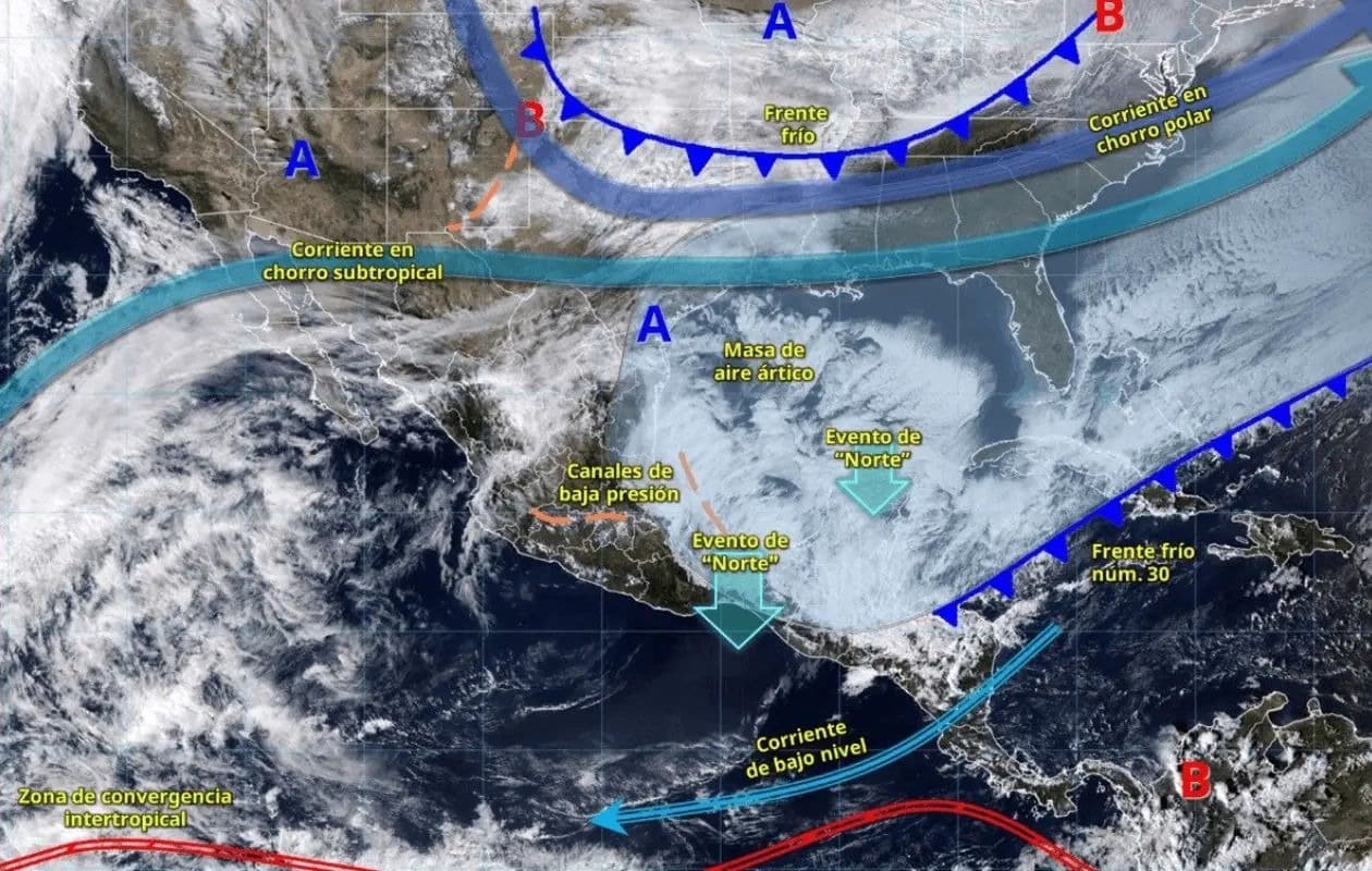 Frente frío 32: La alerta ártica que amenaza al sureste y centro de México