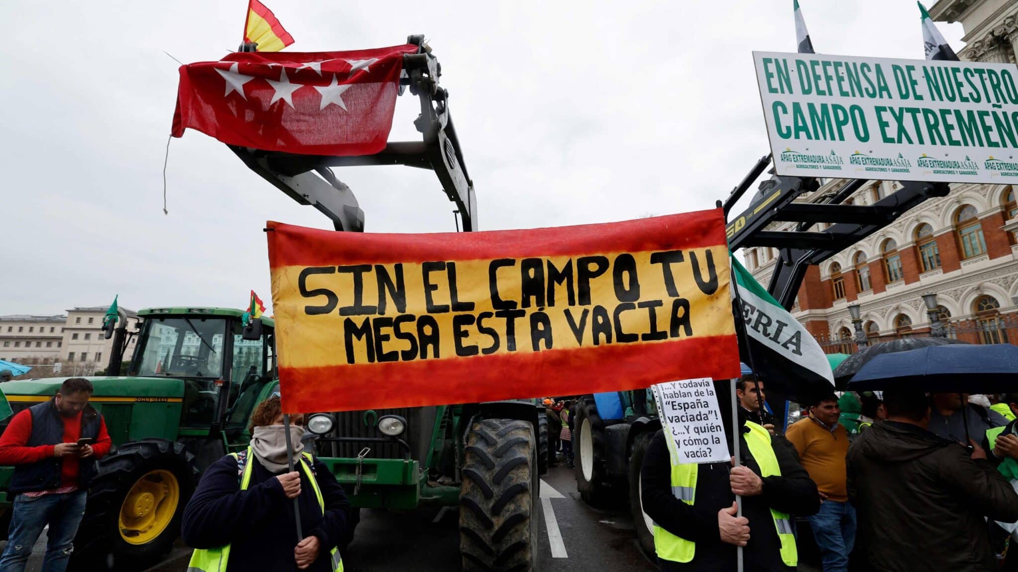 Agricultores españoles protestan en Madrid contra el acuerdo UE-Mercosur