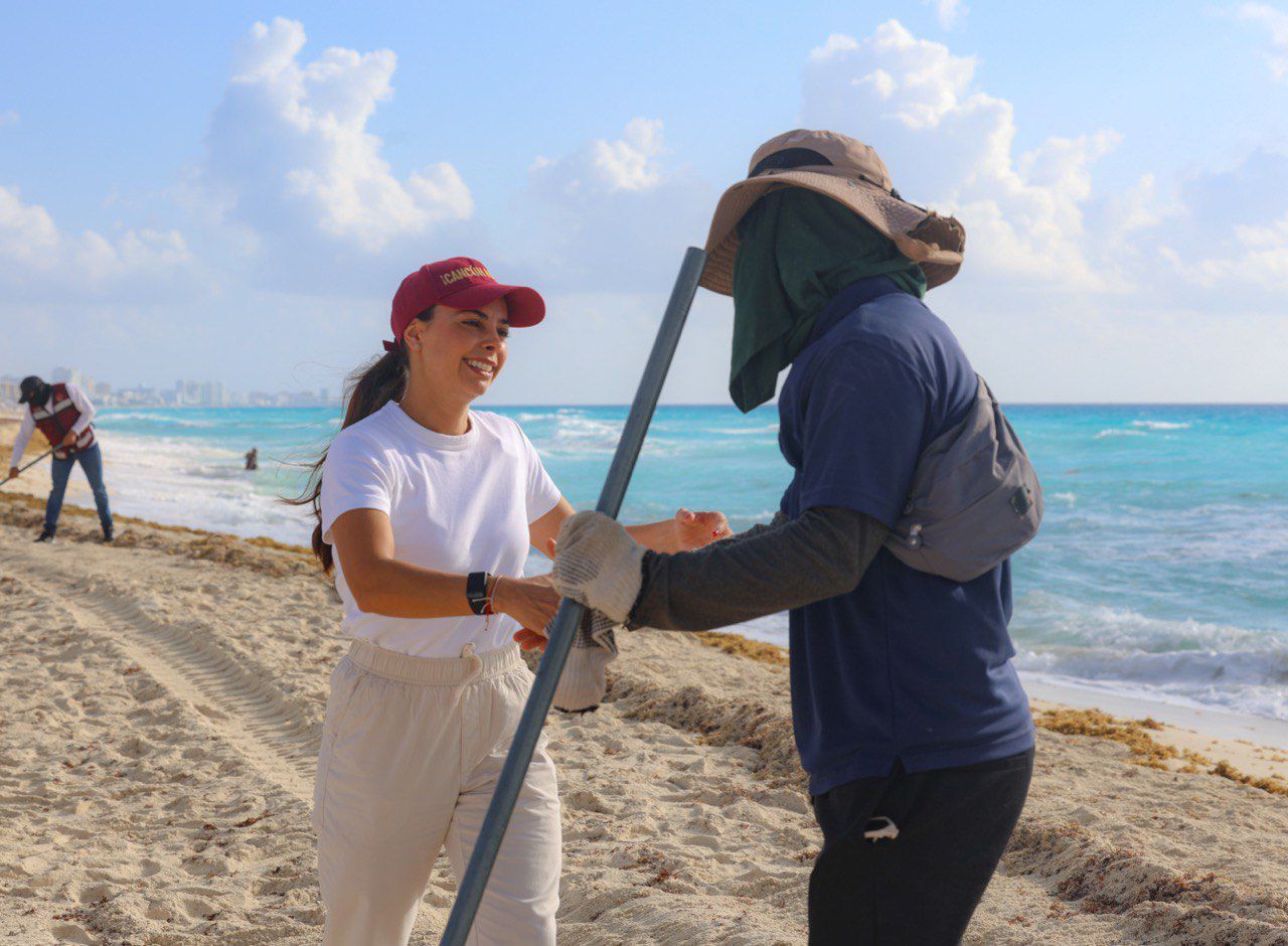 Ana Paty Peralta: 16 mil toneladas de sargazo retiradas en Cancún durante 2025