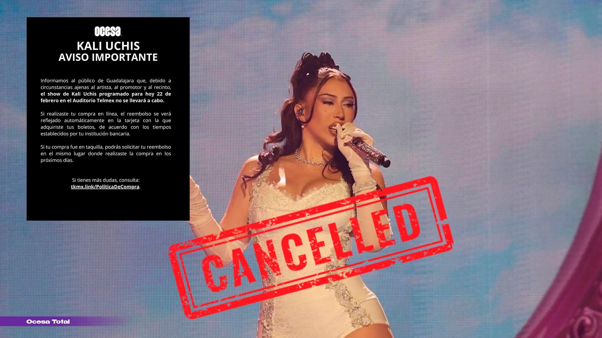 Cancelación del concierto de Kali Uchis en Zapopan por crisis de seguridad