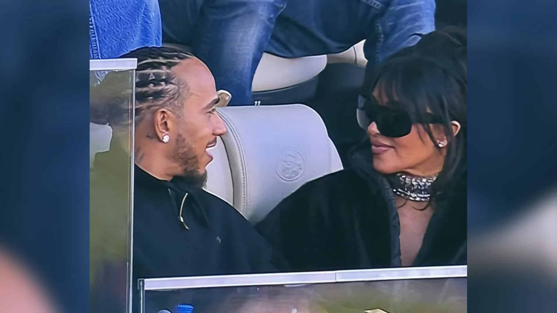 La aparición sorpresa de Kim Kardashian y Lewis Hamilton en el Super Bowl