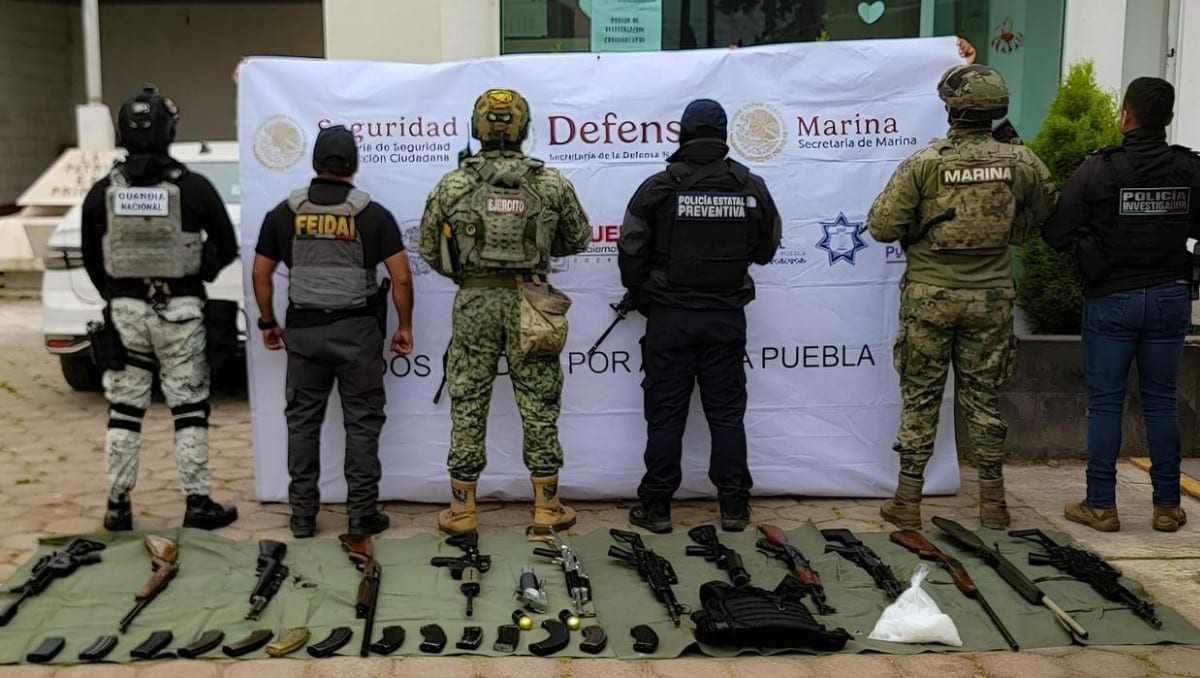 Operativo en Puebla contra 'El Bukanas' deja decomiso de armas y narcóticos