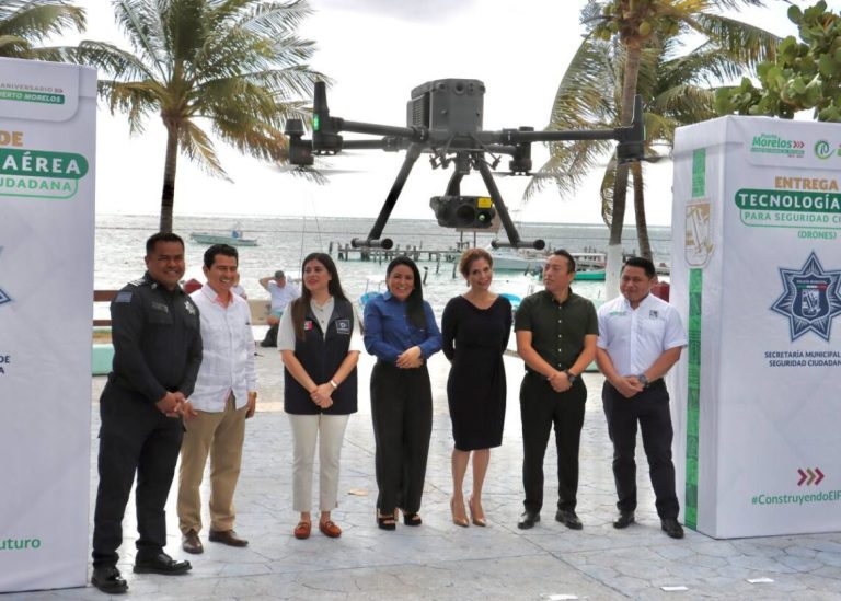 La tecnología aérea que blinda Puerto Morelos: drones y 29 nuevos policías