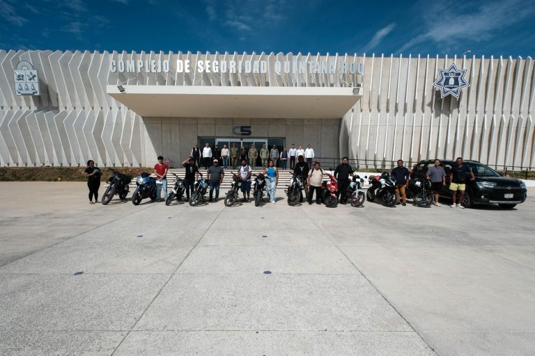 Gobernadora Mara Lezama entrega vehículos recuperados en C5 Quintana Roo