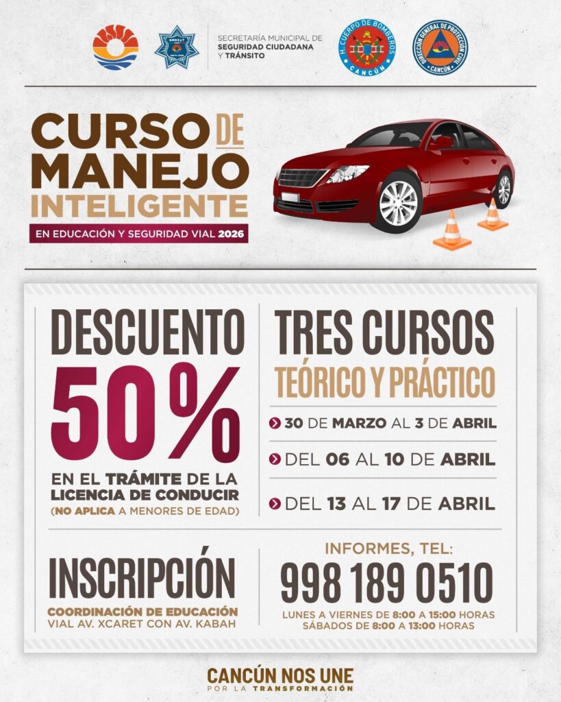 Cancún lanza cursos de Manejo Inteligente con 50% de descuento en licencias 1 WhatsApp Image 2026 03 30 at 12.16.26 PM
