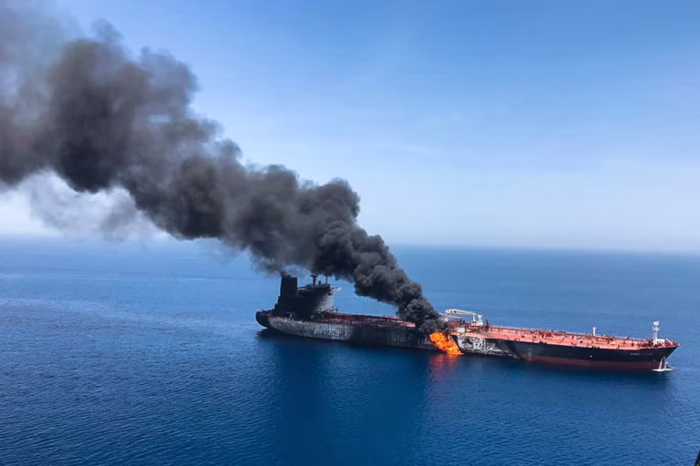 Irán ataca petrolero de EE. UU. en el Golfo tras el hundimiento de su fragata Dena