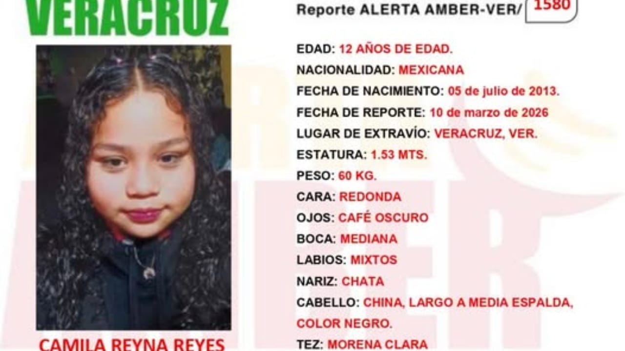 Exigen localización inmediata de Camila Reyna tras desaparición en Veracruz