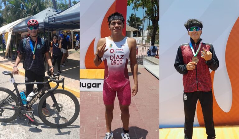Raúl Emiliano Díaz Rodríguez, triatleta de Quintana Roo, tras ganar bronce en la Olimpiada Nacional CONADE 2026 en Nayarit