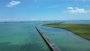 Vista aérea del Puente Nichupté Cancún próximo a inaugurarse en mayo 2026