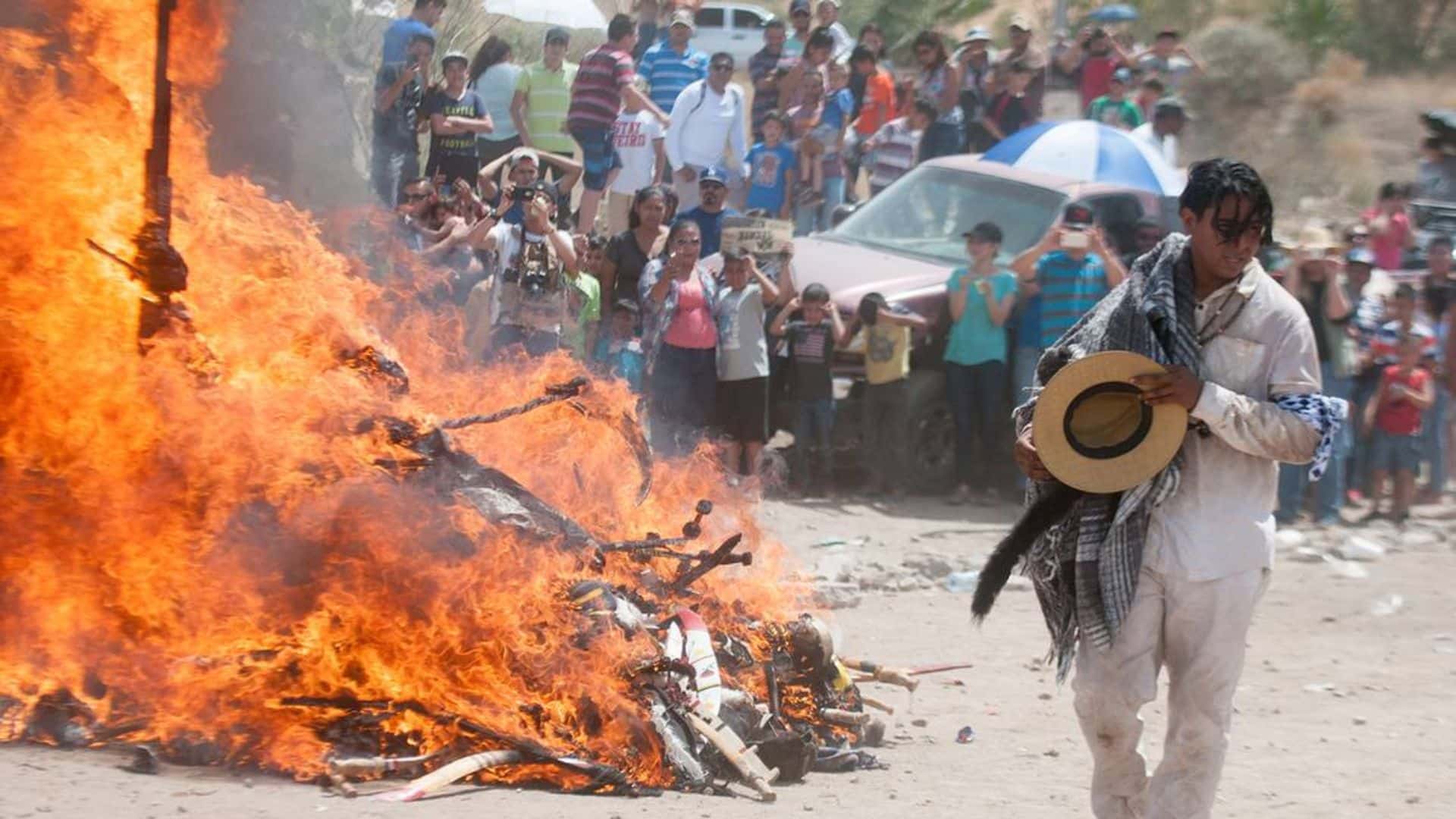 Hermosillo purifica la tradición yaqui con la quema de 500 máscaras