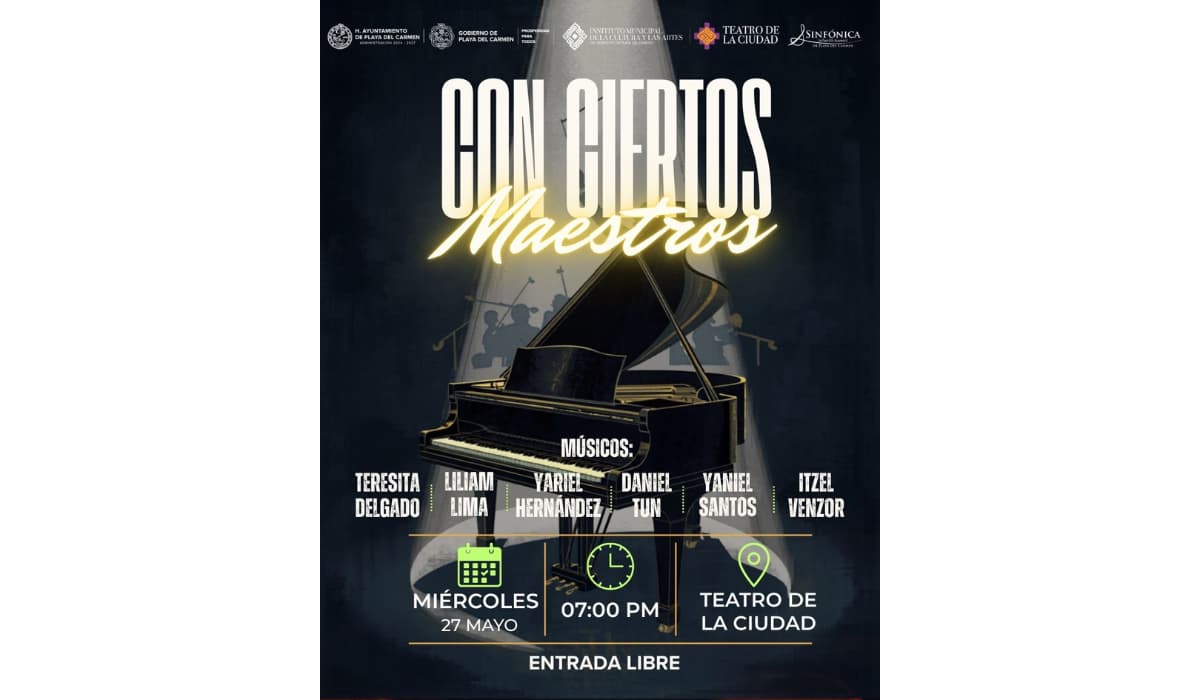 Recital Con Ciertos Maestros en Teatro de la Ciudad de Playa del Carmen con la pianista Teresita Delgado