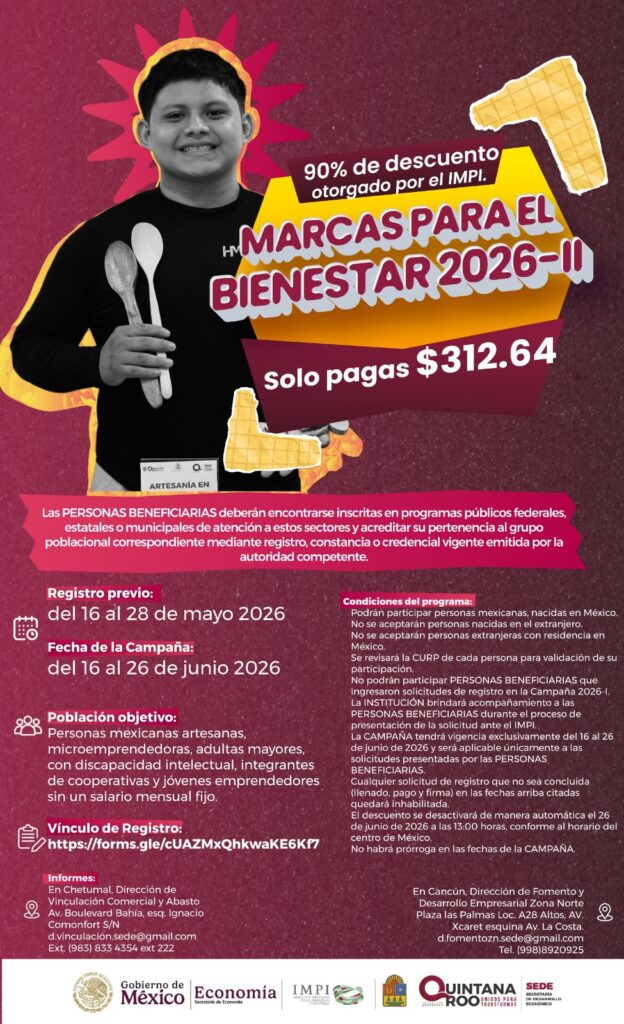 Registro de marca IMPI en Quintana Roo: 90% de descuento SEDE 1 d0304a70 45fb 4d41 974a b046a0836de2