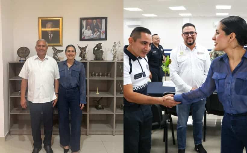 Alcaldesa Estefanía Mercado en reunión de seguridad tras ataque en restaurante de Playa del Carmen