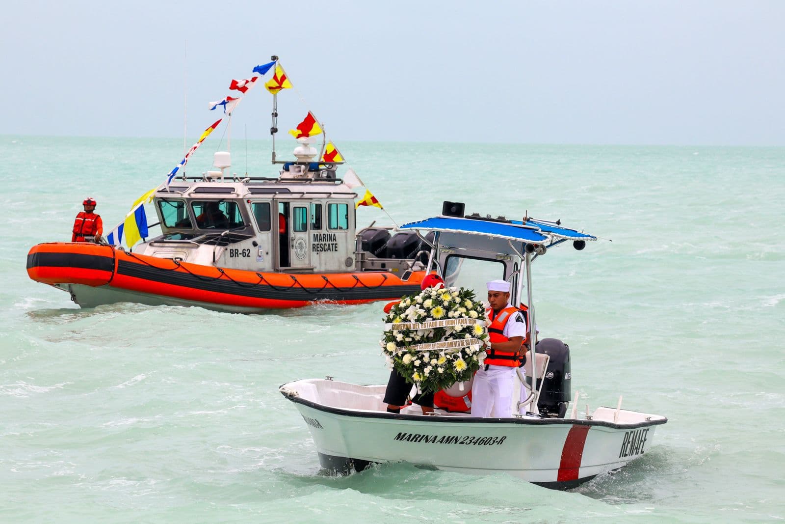 Mara Lezama encabeza ceremonia del Día de la Marina Nacional en Calderitas, bahía de Chetumal