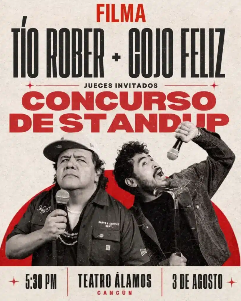 Los alumnos de FILMA salen al escenario: Tío Rober, El Cojo Feliz y Joe Rojas juzgarán FILMONÓLOGOS en Cancún 1 filmonologos filma cancun stand up