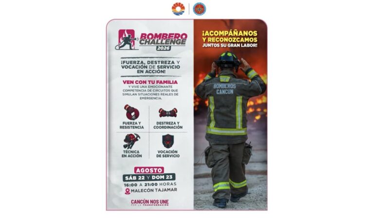 Bomberos de Cancún se preparan para el reto más exigente del año ocho pruebas de fuerza, técnica y resistencia en Malecón Tajamar