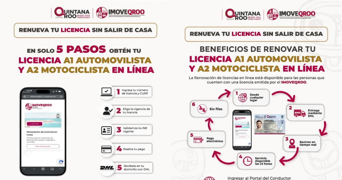 Adiós a las filas: ahora puedes renovar tu licencia de conducir en línea y recibirla en casa en Quintana Roo