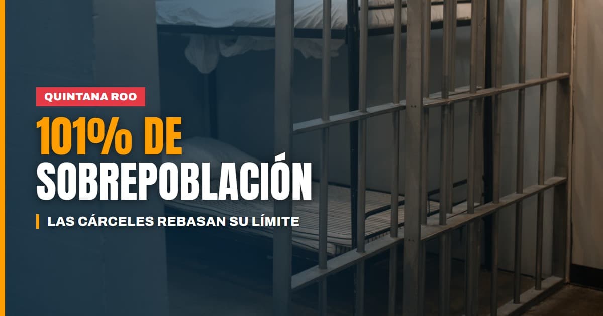 Las cárceles de Quintana Roo ya rebasaron su límite el estado supera el 101% de sobrepoblación penitenciaria