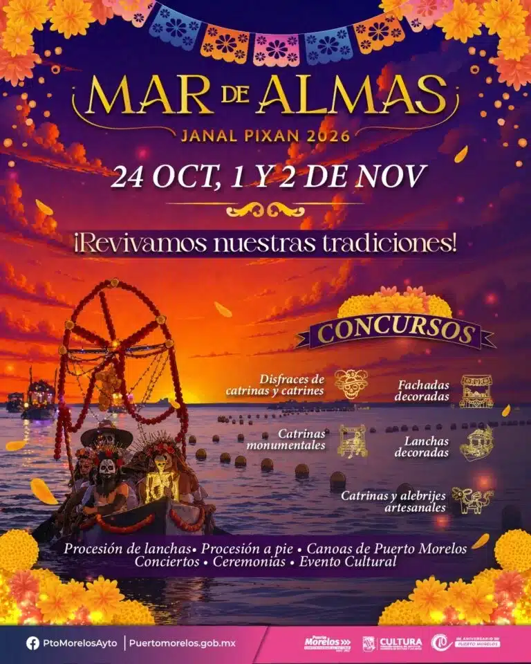 Puerto Morelos revive el Janal Pixan con "Mar de Almas": lanchas decoradas, catrinas y hasta 19 mil pesos en premios 1 WhatsApp Image 2026 09 17 at 13.26.14 768x960 2