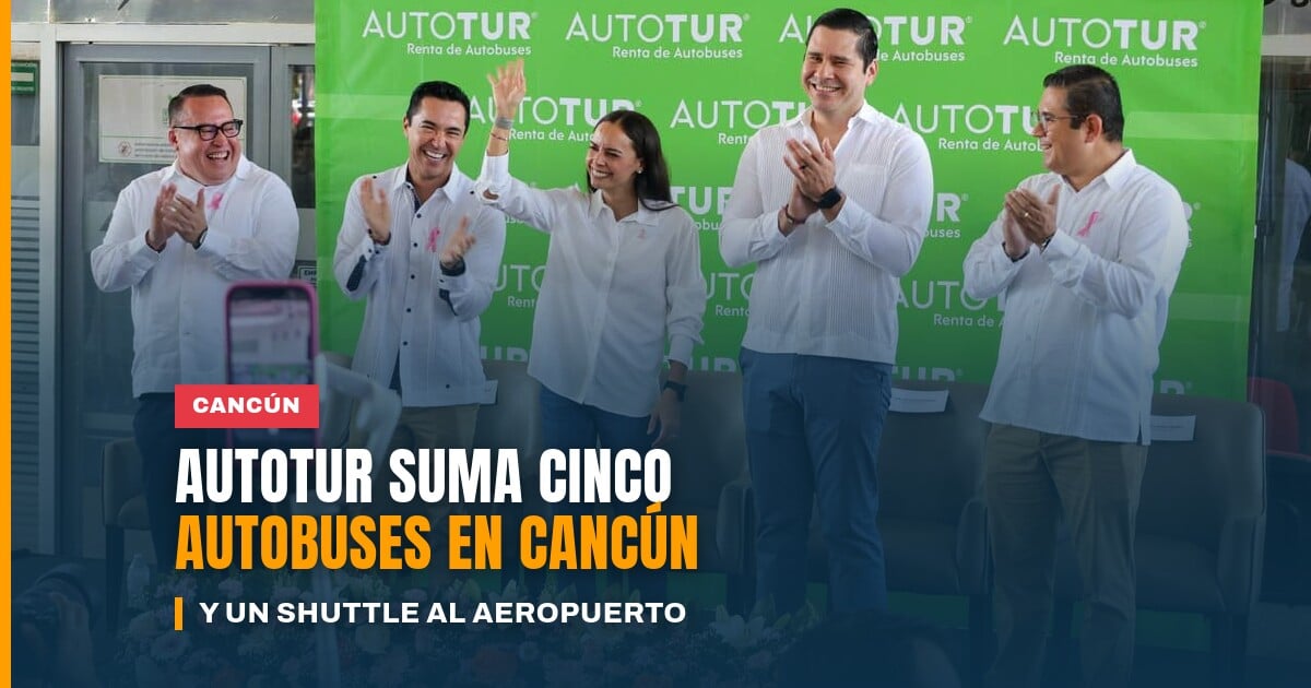 Autobuses nuevos de AUTOTUR Cancún presentados en la Terminal de Autobuses ADO