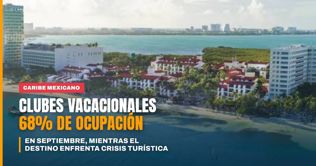 Clubes vacacionales presumen 68% de ocupación en septiembre mientras el Caribe Mexicano enfrenta crisis turística
