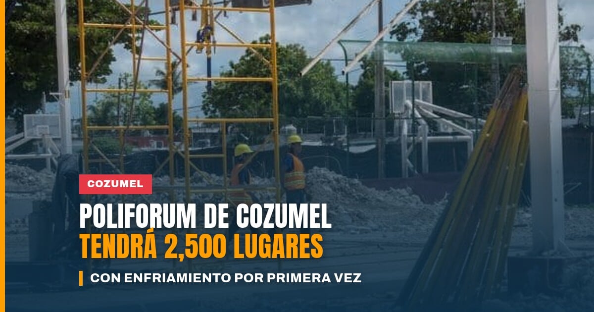 Gobernadora Mara Lezama en el arranque de obra del Poliforum de Cozumel