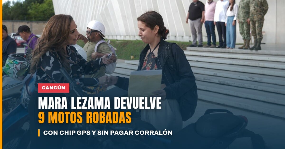 Mara Lezama entrega llaves de motos robadas en Cancún a sus propietarios en el C5