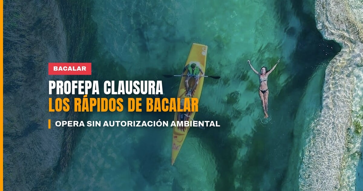 Sellos de la clausura de Los Rápidos de Bacalar colocados por Profepa en la zona de Xul-Ha
