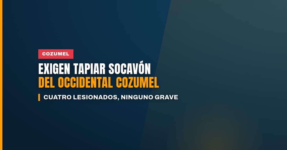 Socavón en hotel de Cozumel junto a la alberca del Occidental, con el perímetro afectado
