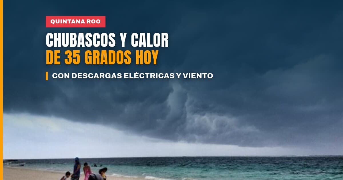 Clima en Quintana Roo con nubes y chubascos sobre la costa durante el viernes 30 de octubre